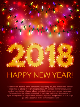 Happy 2018 New Year bannerのイラスト素材