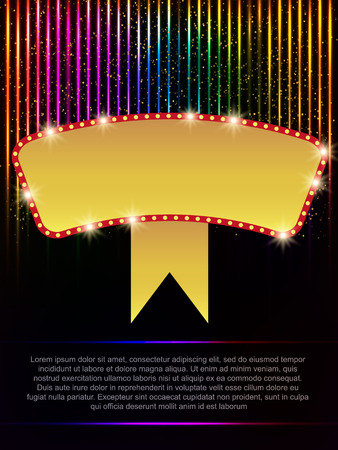 Poster Template with retro banner.  Design for presentation, concert, show.のイラスト素材