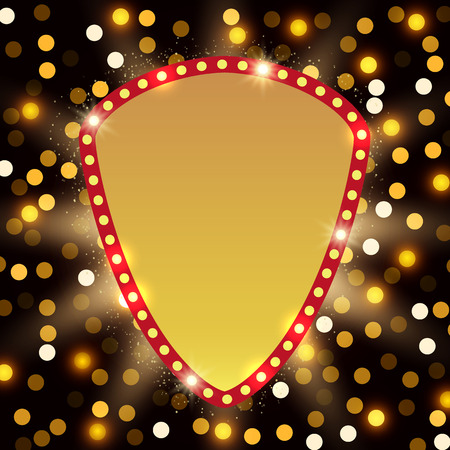 Poster Template with retro banner.  Design for presentation, concert, show. Vector illustrationのイラスト素材