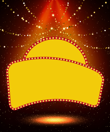 Poster Template with retro casino banner.  Design for presentation, concert, show. Vector illustrationのイラスト素材