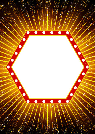 Poster Template with retro casino banner. Design for presentation, concert, show. Vector illustration.のイラスト素材