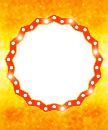 Abstract shining retro light banner on geometric background. Vector illustrationのイラスト素材