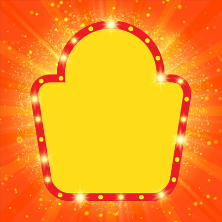 Abstract shining retro light banner. Vector illustrationのイラスト素材