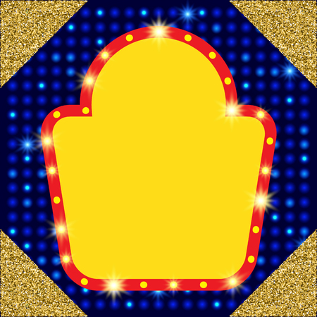 Abstract shining retro light banner. Vector illustrationのイラスト素材