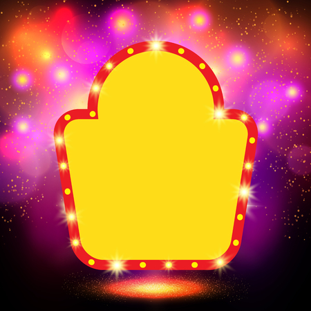 Abstract shining retro light banner. Vector illustrationのイラスト素材