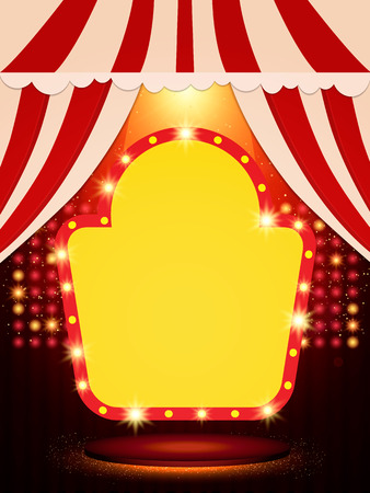 Poster Template with retro casino banner. Design for presentation, concert, show. Vector illustrationのイラスト素材