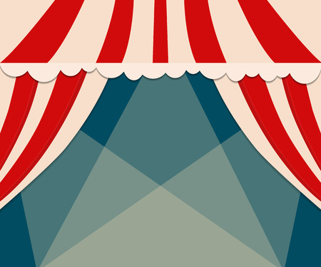 Circus show poster template with curtains. Design for presentation, concert. Vector illustrationのイラスト素材