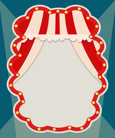 Poster Template with retro circus banner. Design for presentation, concert, show. Vector illustrationのイラスト素材