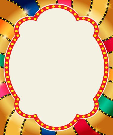 Retro banner on colorful shining background. Vector illustrationのイラスト素材