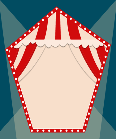 Poster Template with retro circus banner. Design for presentation, concert, show. Vector illustrationのイラスト素材