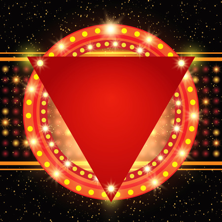 Poster Template with retro banner. Design for presentation, concert, show. Vector illustrationのイラスト素材