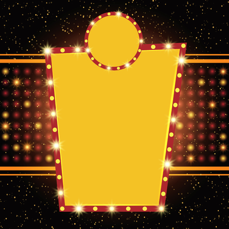 Poster Template with retro banner. Design for presentation, concert, show. Vector illustrationのイラスト素材