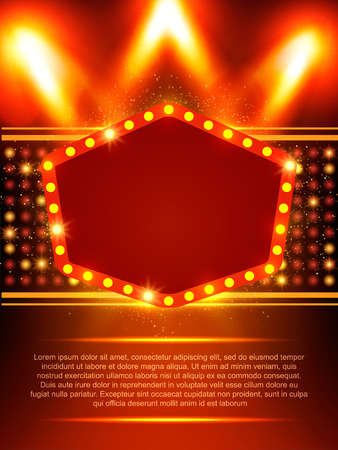 Poster Template with retro banner. Design for presentation, concert, show. Vector illustrationのイラスト素材