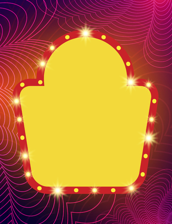 Abstract waves dynamic background with shining banner. Vector illustrationのイラスト素材