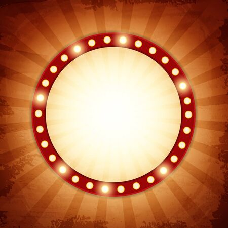 Retro banner on Grunge circus vintage background. Design for presentation, concert, showのイラスト素材