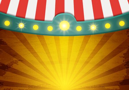 Grunge background with red circus vintage tent. Design for presentation, concert, show. Vector illustrationのイラスト素材