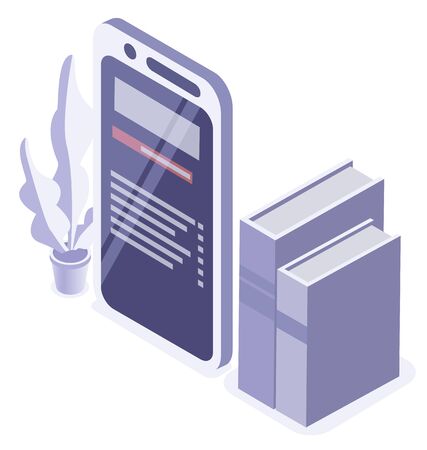 Online self-isolation studying or working at home concept. Vector isometric illustrationのイラスト素材