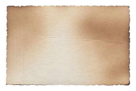 Old vintage rough texture retro paper with burned edges, stains and scratches backgroundの写真素材