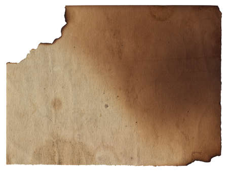 Old vintage rough texture retro paper with burned edges, stains and scratches backgroundの写真素材