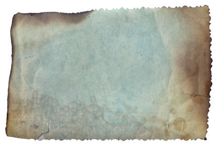Old vintage rough texture retro paper with burned edges, stains and scratches background