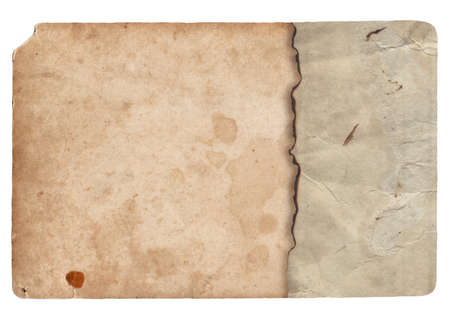 Old vintage rough texture retro paper with burned edges, stains and scratches backgroundの写真素材