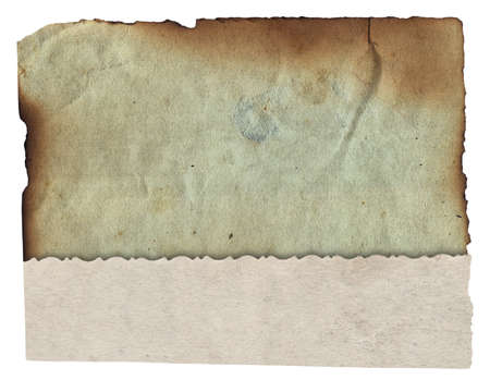 Old vintage rough texture retro paper with burned edges, stains and scratches backgroundの写真素材