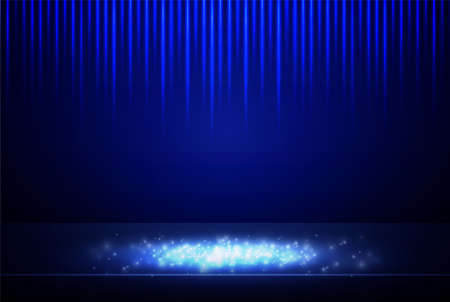 Vector blue shining background with floor for presentation, concert and show designのイラスト素材