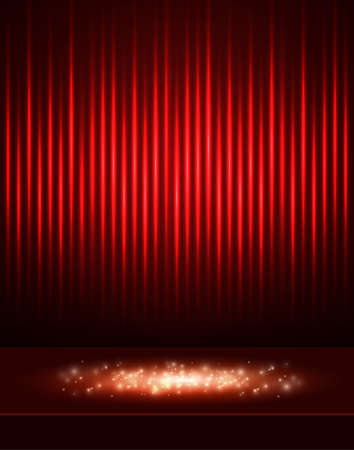 Vector red shining background with floor for presentation, concert and show designのイラスト素材