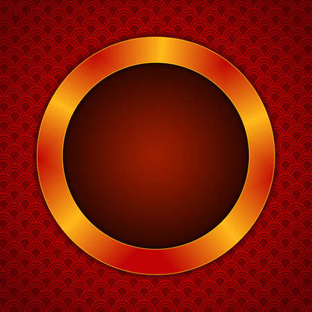 Abstract vector pattern red background illustration with round banner for designのイラスト素材