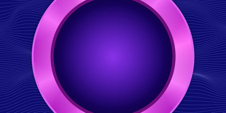 Abstract vector wave pattern blue shining background illustration with round banner for design