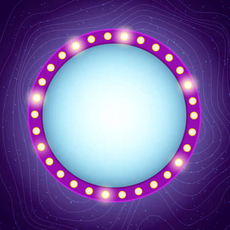 Abstract vector wave purple shining background illustration with round banner for designのイラスト素材