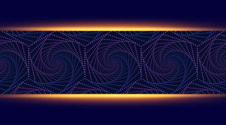 Abstract vector illustration background with dotted spiral pattern and shining lines for designのイラスト素材