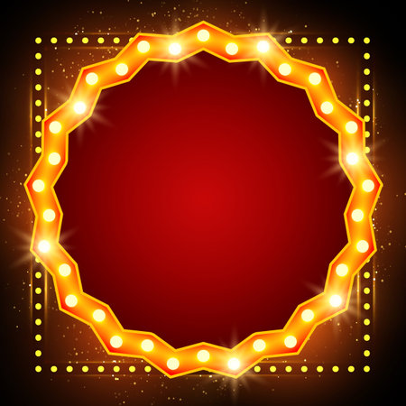 Abstract vector illustration background with shining lines frame and round banner for minimal cover designのイラスト素材