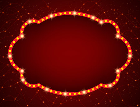 Abstract vector pattern red background illustration with shining banner for designのイラスト素材