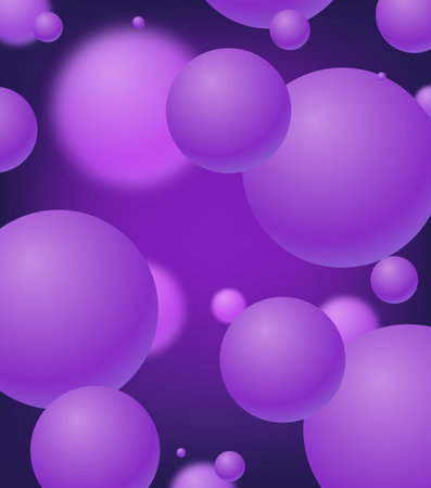 Abstract floating fluid purple bubbles sphere vector template backgroundのイラスト素材