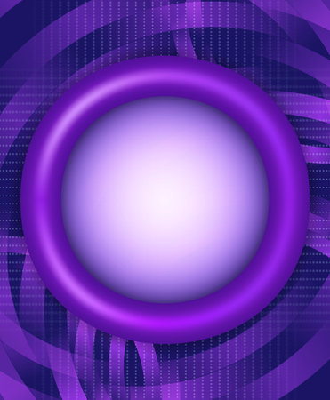 Abstract blue dynamic dots lines vector background with purple circles and plastic round banner for designのイラスト素材