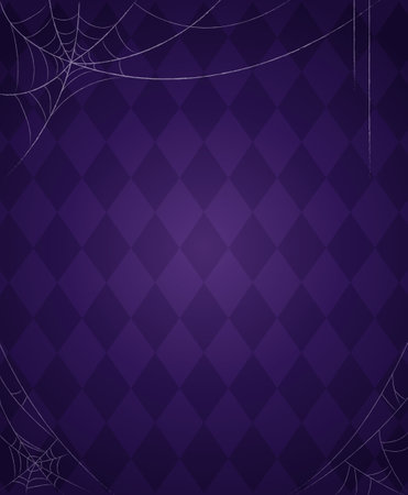 Halloween holiday vector illustration diamond-shaped wall background with spider webのイラスト素材