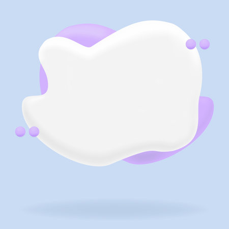 3d design of purple speech bubble message notification icon concept with dots. Vector illustrationのイラスト素材