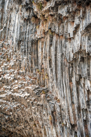 The Symphony of Stones in Garni, Armenia, hexagonal rock formations showcase the rugged beauty of natureの写真素材