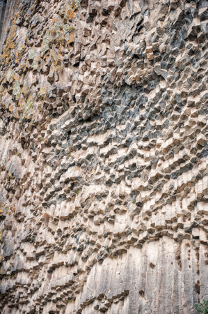 The Symphony of Stones in Garni, Armenia, hexagonal rock formations showcase the rugged beauty of natureの写真素材