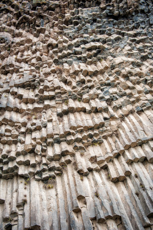 The Symphony of Stones in Garni, Armenia, hexagonal rock formations showcase the rugged beauty of natureの写真素材