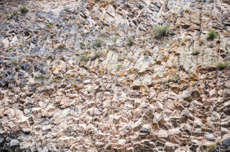 The Symphony of Stones in Garni, Armenia, hexagonal rock formations showcase the rugged beauty of...
