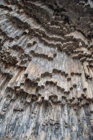 The Symphony of Stones in Garni, Armenia, hexagonal rock formations showcase the rugged beauty of natureの写真素材