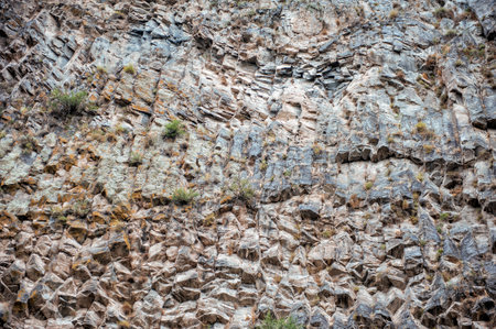 The Symphony of Stones in Garni, Armenia, hexagonal rock formations showcase the rugged beauty of natureの写真素材