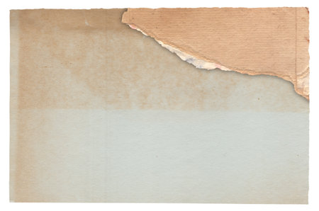 Old vintage rough texture retro paper with burned stains and scratches background isolatedの写真素材