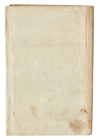 Vintage background of old ancient torn paper texture with spots isolatedの写真素材