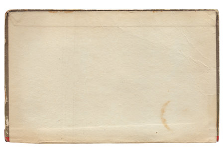 Vintage background of old ancient torn paper texture with spots isolatedの写真素材