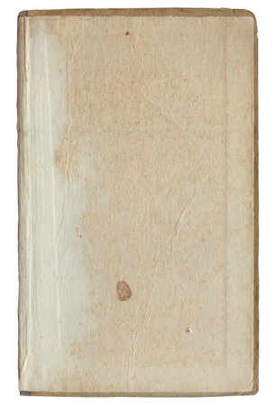 Vintage background of old ancient torn paper texture with spots isolatedの写真素材