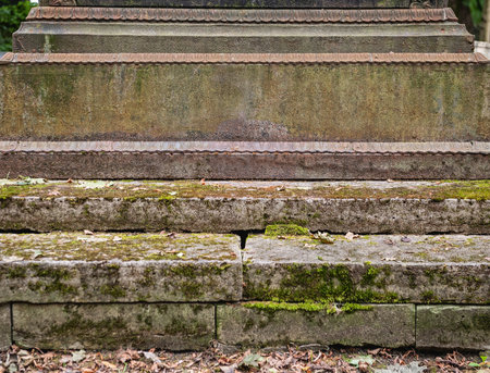 Old wall with cracked surface reflects decay. Historic structure creates rustic background designの写真素材