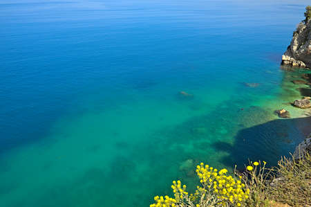 Blue Water in front of the coast of Vloraの写真素材